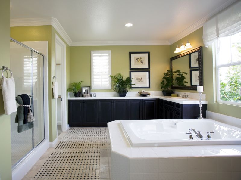 Elegant Bathroom with Dark Accents