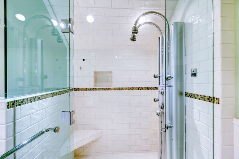 Elegant Shower with Decorative Tiles