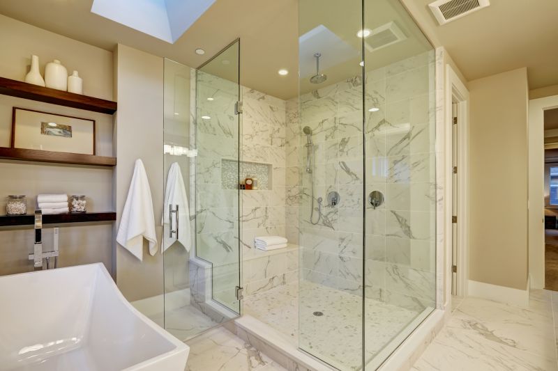 Elegant Shower with Built-in Seating